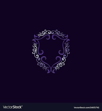 Shield frame with ornament creative logo vector image