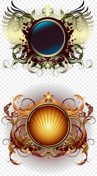 Shield Heraldry Escutcheon - Wings shield pattern vector material 