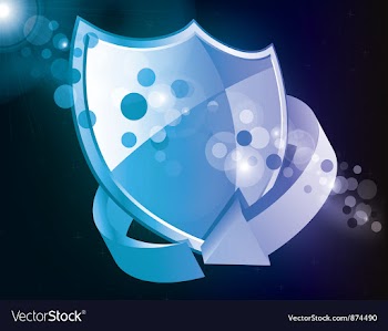 Shield icon with arrow vector image