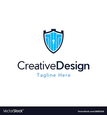 Shield networking security creative business logo vector image