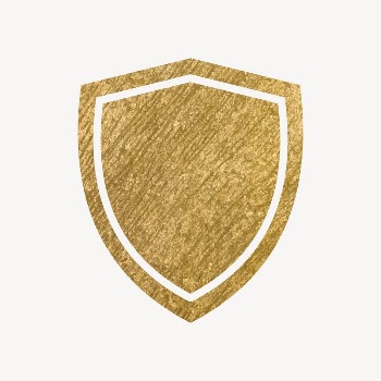 Shield, protection gold icon, glittery | Free Icons - rawpixel