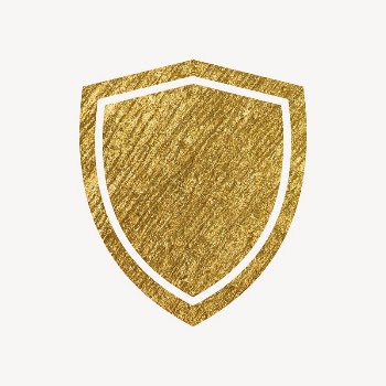 Shield, protection gold icon, glittery | Free Icons - rawpixel