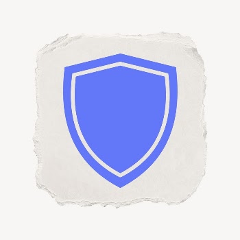 Shield, protection icon, ripped paper | Free PSD - rawpixel