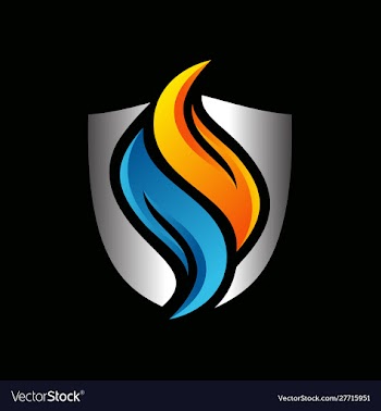 Shield water flame logo vector image