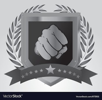 Shield with fist vector image
