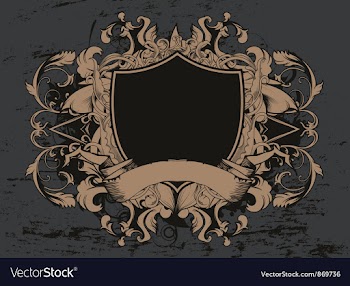 Shield with floral and grunge vector image