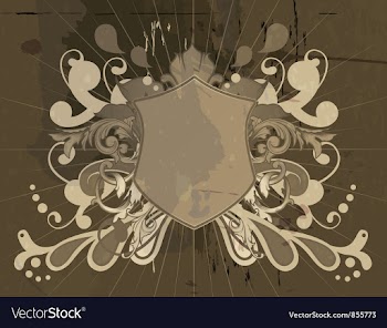 Shield with floral vector image