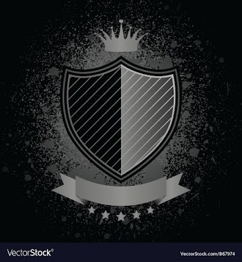 Shield with grunge vector image