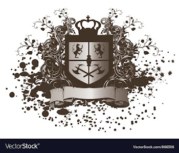 Shield with scroll vector image