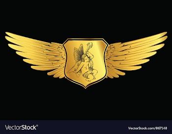 Shield with wings vector image