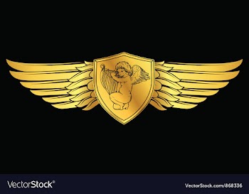 Shield with wings vector image
