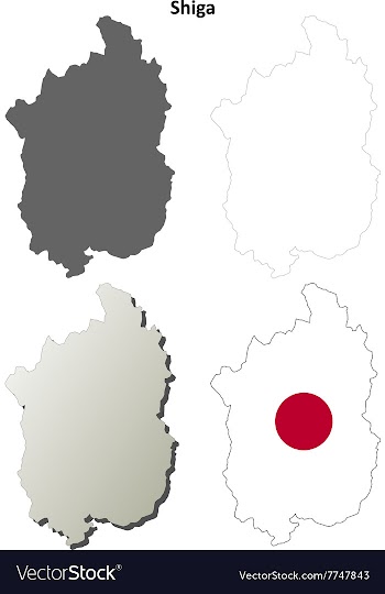 Shiga blank outline map set vector image