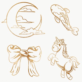 Shimmering golden cute sticker collection design resource  | Free  transparent png - 2365360