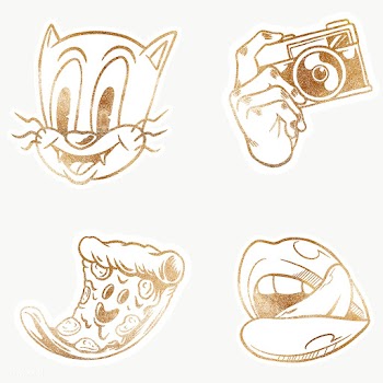 Shimmering golden sticker collection design resource  | Free  transparent png - 2365369