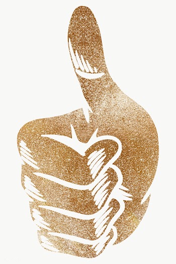 Shimmering golden thumbs up sticker overlay design element | Free  transparent png - 2358541