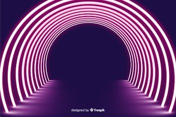 Shining neon lights stage background Free Vector