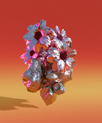 Shiny Abstract Floral Composition