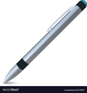  					Shiny ballpoint metal pen vector image														