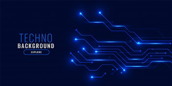 Shiny blue technology background concept Free Vector