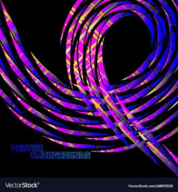 Shiny colors swirl motion on a black vector image