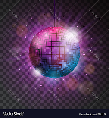 Shiny disco ball on a transparent background Vector Image