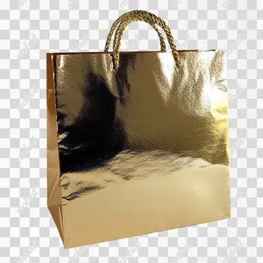 Shiny Gold Gift Bag with Elegant Cord Handles