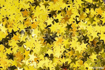 Shiny golden stars glitter festive background