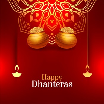 Shiny red happy dhanteras decorative Free Vector