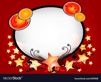 Shiny stars with empty sign board background vector image