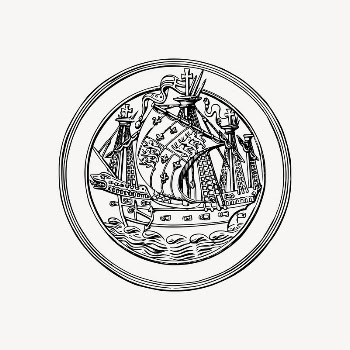 Ship badge collage element, antique | Free Vector Illustration - rawpixel
