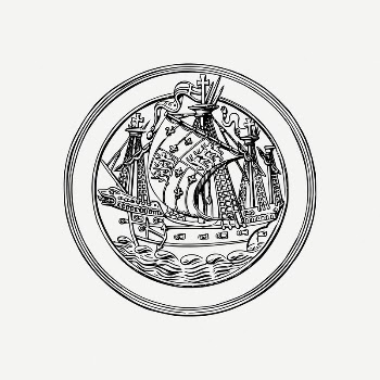 Ship badge drawing, antique adventure | Free PSD Illustration - rawpixel