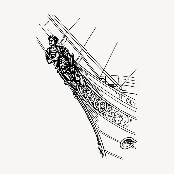 Ship figurehead clipart, vintage hand | Free Vector - rawpixel