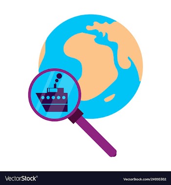 Ship globe sign logo template design element vector image