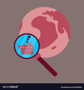 Ship globe sign logo template design element vector image