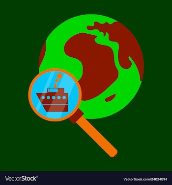 Ship globe sign logo template design element vector image