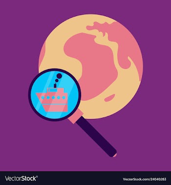 Ship globe sign logo template design element vector image