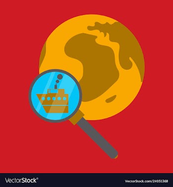 Ship globe sign logo template design element vector image