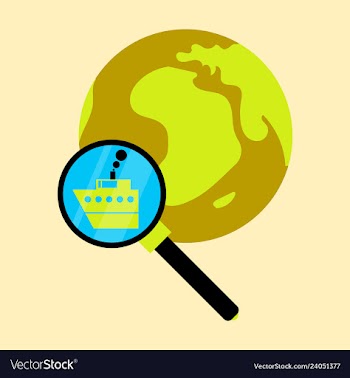 Ship globe sign logo template design element vector image