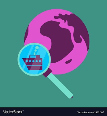 Ship globe sign logo template design element vector image