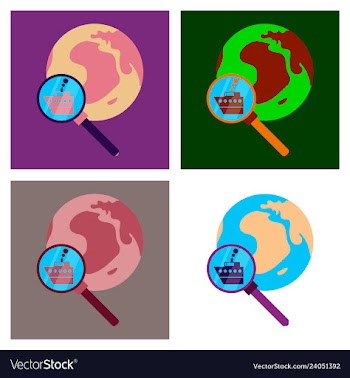 Ship globe sign logo template design element vector image