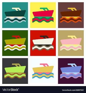Ship icon flat pictogram on background symbol vector image