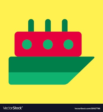 Ship icon flat pictogram on background symbol vector image