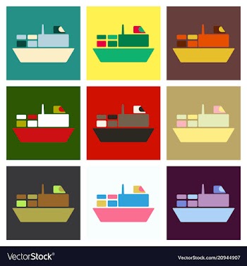 Ship icon flat pictogram on background symbol vector image
