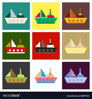 Ship icon flat pictogram on background symbol vector image