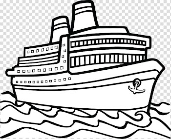 Ship Line art , boat transparent background PNG clipart