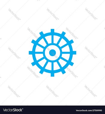 Ship-wheel-logo-design vector image