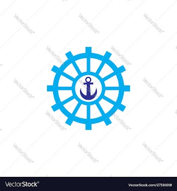 Ship-wheel-logo-design vector image