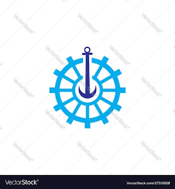 Ship-wheel-logo-design vector image