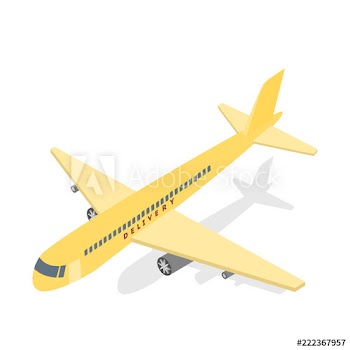Shipping and global delivery by plane illustration