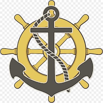 Ships Wheel, Anchor, Ship, Yellow, Emblem PNG